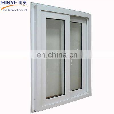 Upvc profile external pvc sliding window with grill design anti-mosquito window for villa house
