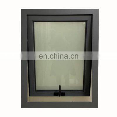 modern house small toilet dark grey color bathroom ventilation single hung casement design aluminum awning glass window