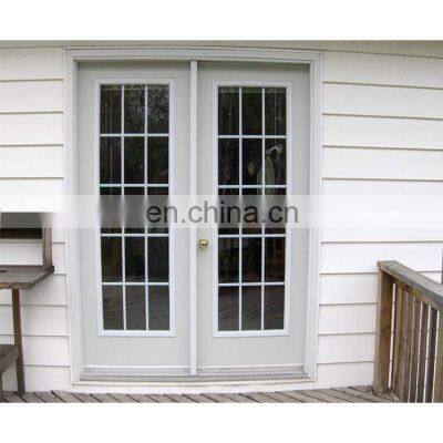 Luxury interior wood door double swing glass french door