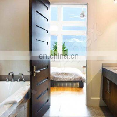 Walnut solid wood entry door glass inserts door/luxury double entry door