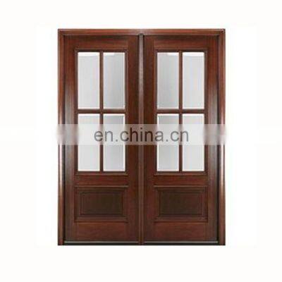 Frame reasonable price villa prehung front design exterior glass exterior solid wooden main houses door