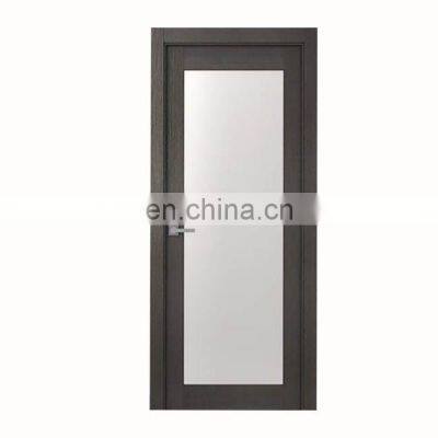Modern black frame glass contemporary quality interior frame bathroom kitchen solid wood door
