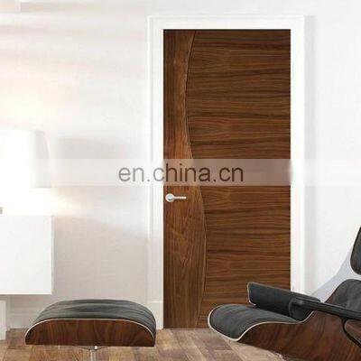 Bedroom hotel wooden designs interior panel door modern simple flush dark wood doors