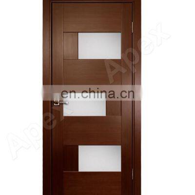 teak wood door design wooden door with glass panel interior flat door slab waterproof bathroom