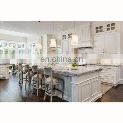 Best quality luxury MDF USA custom antique white shaker wood kitchen cabinet