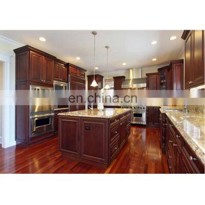 Classic design log home vintage wood best cupboard solid wooden handle kitchen cabinet with sink