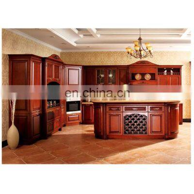 European style white oak standard doors custom natural wood storage kitchen cabinet set