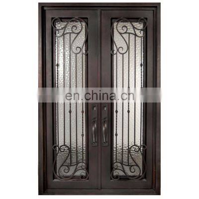 flat top new edge wrought iron house security double entry screen doors