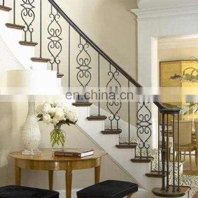 interior curved cast wrought iron staircase stair railings