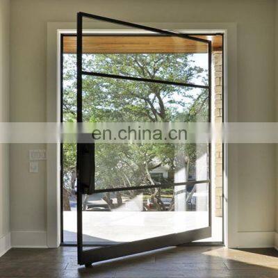 modern design big metal entrance door glass wrought iron entry pivot door