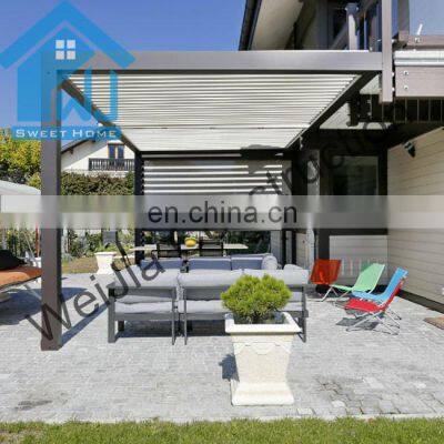 Motorised Aluminium Garden Gazebo With LED Lights aluminum pergola