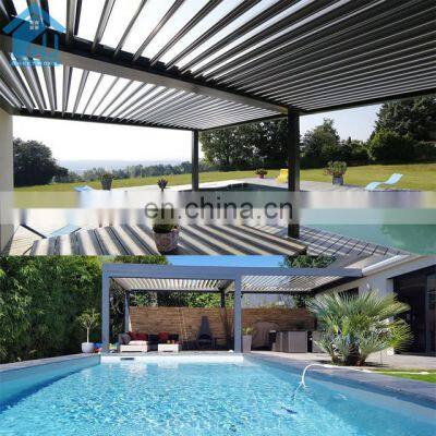 Eco-friendly Aluminum Aerofoil Motorized Pergola Roof Kit Sun Louver Roof