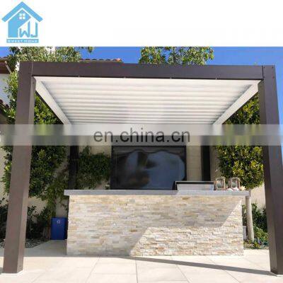 Low Price Motorized Opening Louver Roof In Grey and White Color aluminum pergola
