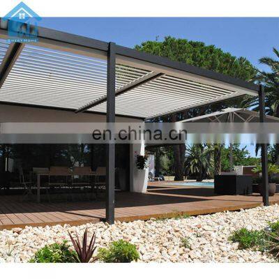 Customizable vergola opening roof sun louver motorised arbours pergola metal