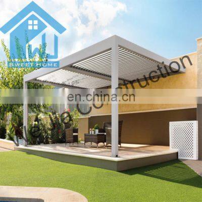 Outdoor sun shade and waterproof roof louver pergola