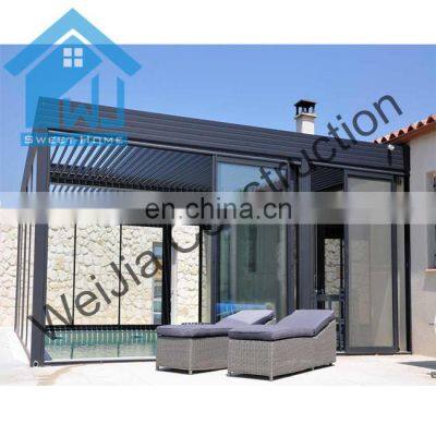Outdoor gazebos aluminum louvre roof pergola with weatherproof system