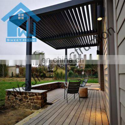 3x6 Outdoor modern motorized gazebo bioclimatic aluminum electric pergola with lights