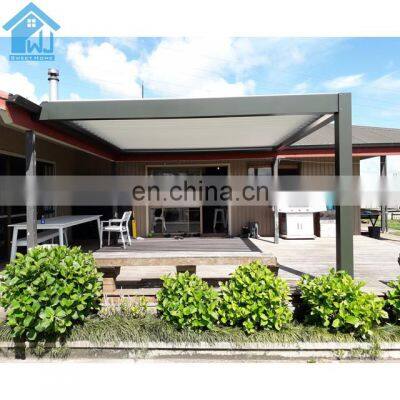 Wall Mounted Pergola Roof Aluminium Garden Gazebo with Motor Roller Side Screen waterproof aluminum pergola