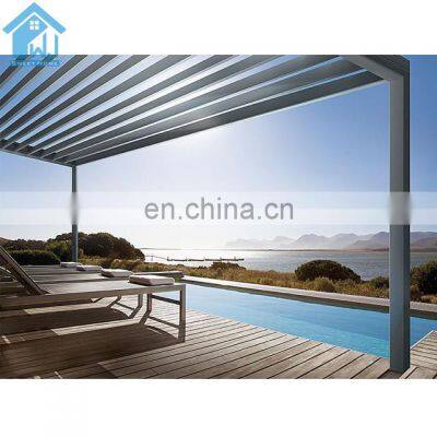 Automatic Waterproof Terrace Opening Louvre Roof Electric Adjustable Pergola aluminum pergola factori