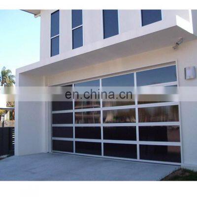 Aluminum Benefit Glass Low Price Residential Automatic Black Door CE Customized Sectional Garage Door Modern Solid Wood Exterior