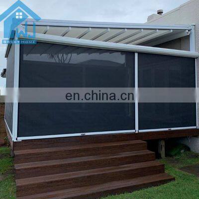 Motorized PVC Fabric Retractable Roof Aluminum Waterproof and Sun Shade Pergola with Led lights