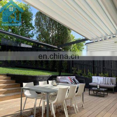 Electric Pergola Awning Patio Motorized Retractable Awning Roof For House Deck