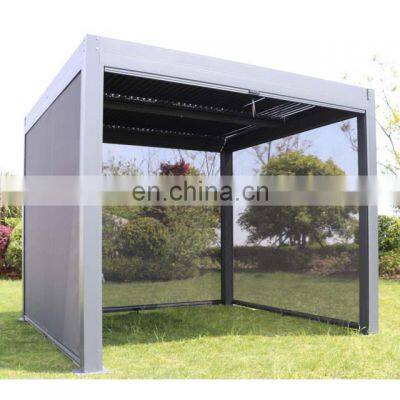 Auto outdoor garden pavilion sun shade aluminum bioclimatic pergola kits roofing systems