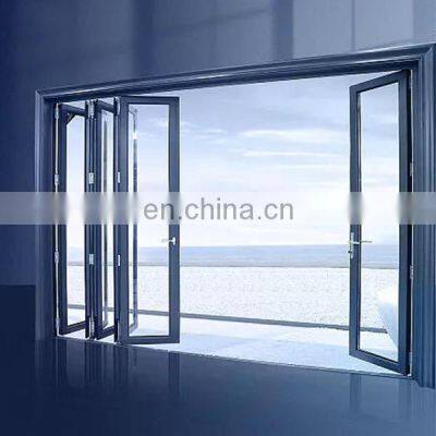 Modern white aluminum bi-folding door design of discount price organ glass folding door