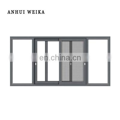 company White double tempered glass pvc sliding window upvc sliding windows with wire mesh