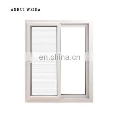 USA Triple glazed tempered glass casement windows white grill frameless aluminum sliding door window with mosquito net