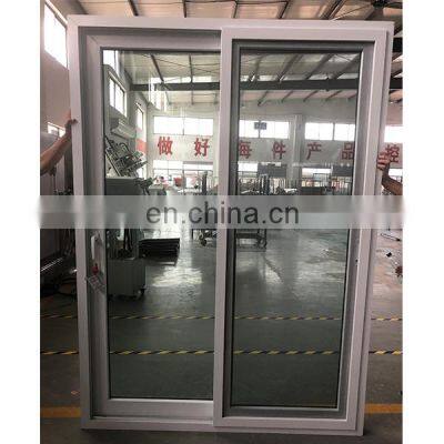 WEIKA plastic double sliding door white upvc slide doors With lock handle and invisible handle patio door