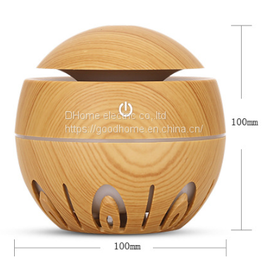 Mushroom hollow wood grain humidifier aromatherapy machine USB 5V power supply 130ML water tank capacity