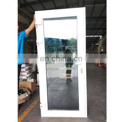 High quality modern vinyl frame glass half door half interior white casement swing door handle