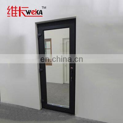WEIKA wholesale price PVC casement doors vinyl black interior double glass swing door