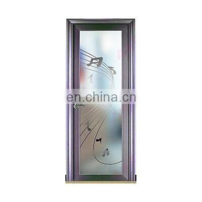 Bathroom Door Low Price Interior Frosted Glass Manufactured in China Entry Doors Swing Aluminum Alloy 3D Model Design Modern