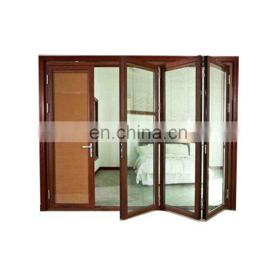 Folding door with glass panel aluminum profile frame folding window grille design