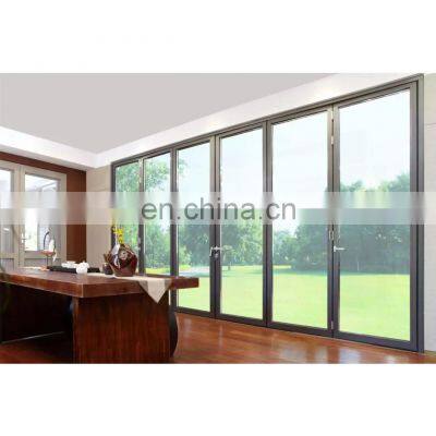 Hot sale American Standard Aluminum Glass Door/folding Door System With Accordion Fly Screen