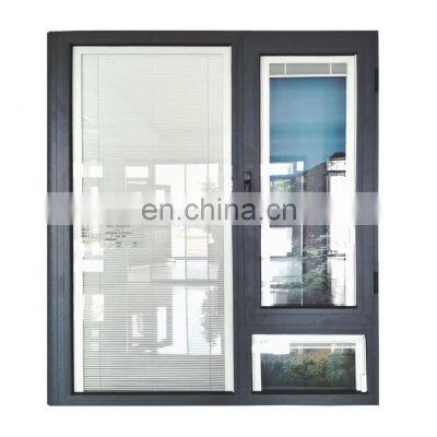 Glass built-in windows with shutters aluminum casement system window Famous Chinese window brands