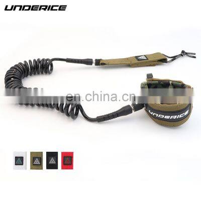 UNDERICE Army Green Color 7mm 10ft Coild Leash For Stand Up Paddle Board