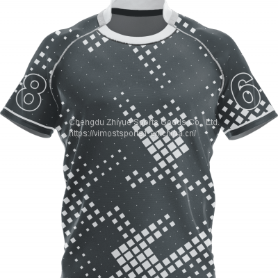 Custom Sublimation Rugby Jersey of Number 68 Printed on the Sleeve