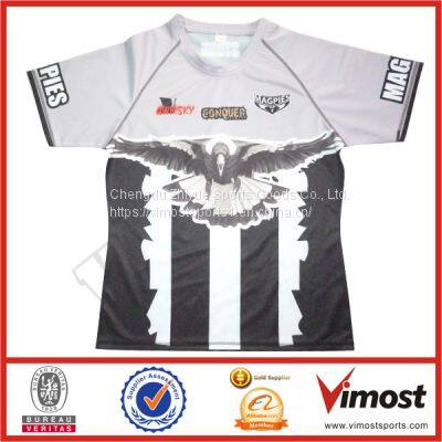 Custom Sublimation Short Sleeves Rugby Jersey with Fashion Pattern