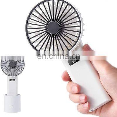 2021 New Popular Mini Fan Portable Rechargeable Handheld Fan Auto Oscillating Desktop Small Usb Fan with LCD Screen