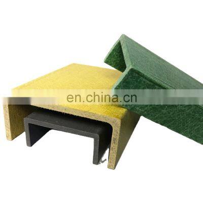 High quality fiberglass U beam grp channel profile, frp pultrusion fiberglass reinforced plastic C channel