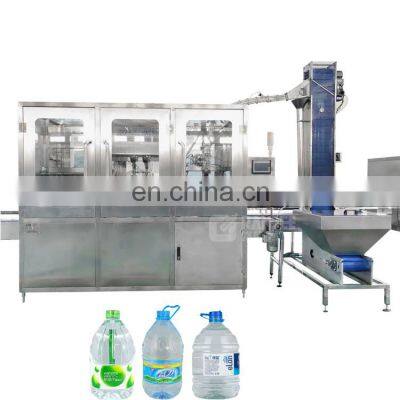 Full Automatic 5 liters pet bottles water washing filling capping and labeling machine