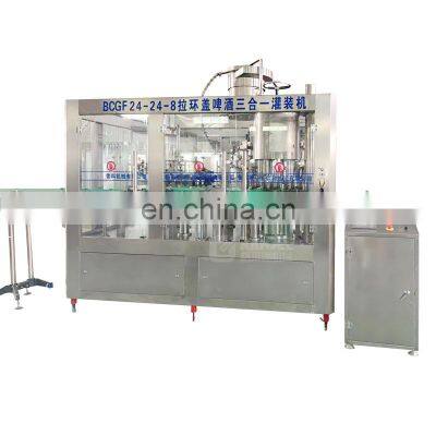 Automatic carbonated soda drink filling machine sparkling water production equipment for glass bottle