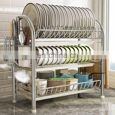 3 Layer Dish Rack With Tray Dish Drainer Rack Rak Pinggan Dengan Tray Rak Mangkuk Rak Dapur