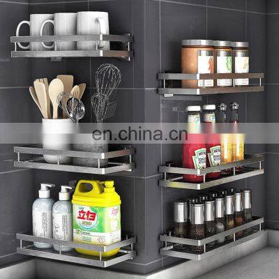 Wall Mounted 304 Stainless Steel Seasonging & Condiments Holder Multi-functional Kitchen Spice Rack Bathroom Shower Caddy