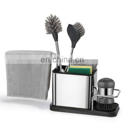 sponge drain holder Hot Sale New Stainless Steel Sink Tidy Organizer Kitchen Sink Caddy Shelf Drying Rack For Sponge Holder