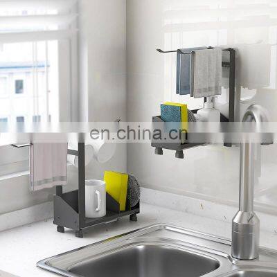 sponge drain holder Freestanding Or Wall-Mounted Stainless Steel Kitchen Sink Caddy Organizer Sponge Holder