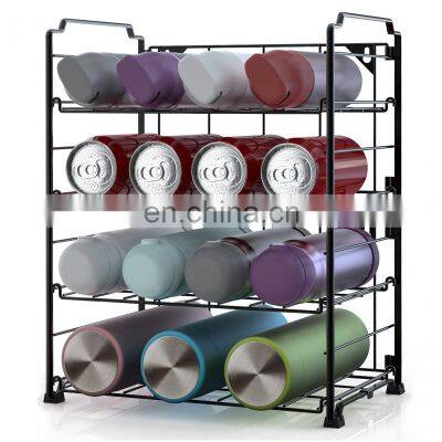 Adjustable Organizer Storage, 2-Tier Stackable Water Bottle Holder Rack